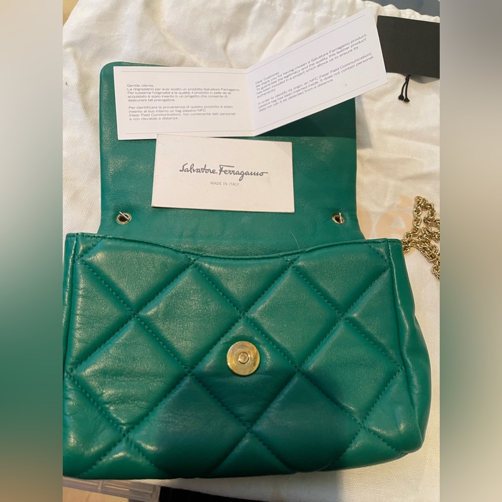 Green ferraegamo Salvatore cross body bag